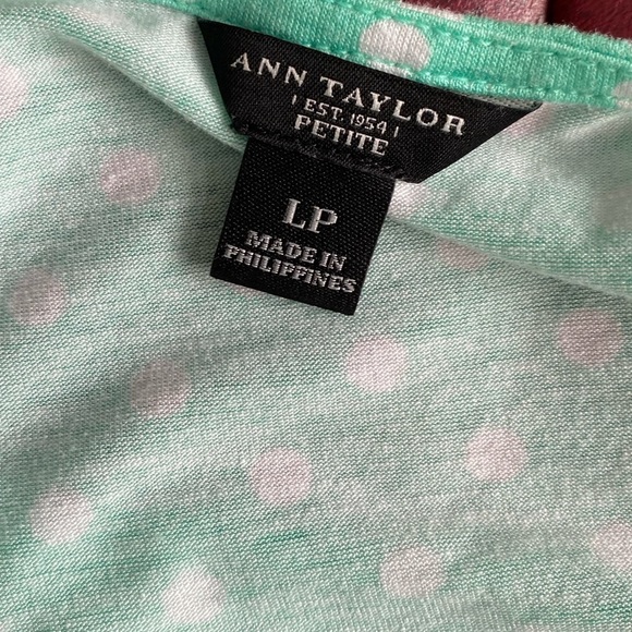 Ann Taylor Green Polka Dot Blouse - Picture 3 of 3